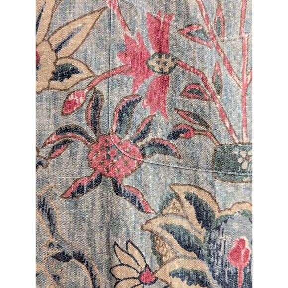 Rare 90s L Ralph Lauren Open Collar Shirt 100 Linen Short Sleeve Floral Pattern - Picture 5 of 7